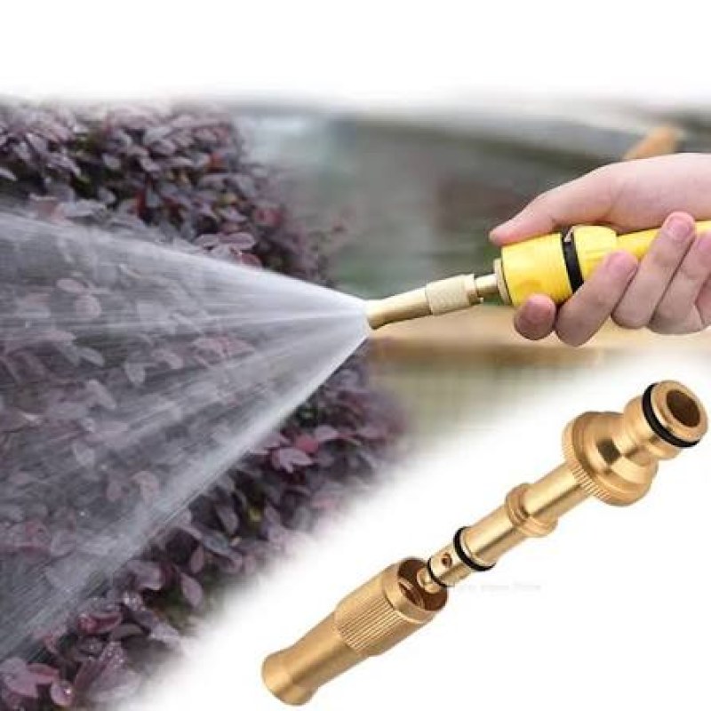 Water Gun Spray Nozzle High Pressure Brass Hose Nozzle Quick Connector-000667