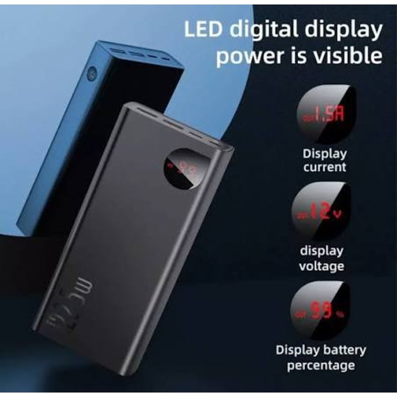  BASEUS ADAMAN METAL DIGITAL DISPLAY POWER BANK - 20000MAH - BLACK-000611