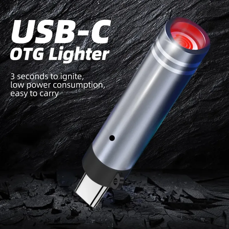  Metal Wireless Cigarette Lighter Windproof USB Type C ( MC115 )