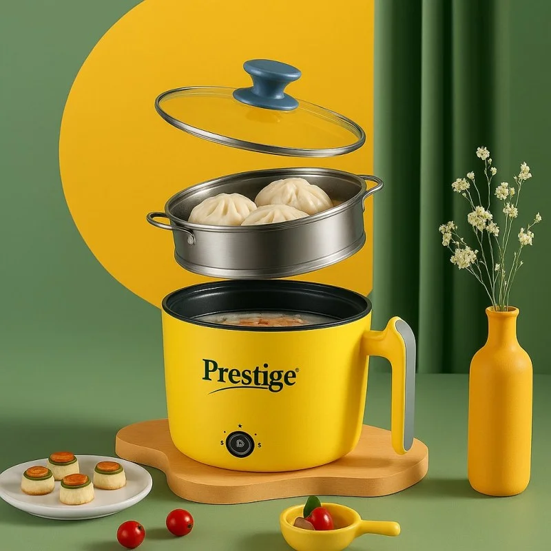 Prestige 22cm Multifunctional Household Kitchen Electric Cooking Pot with Steamer