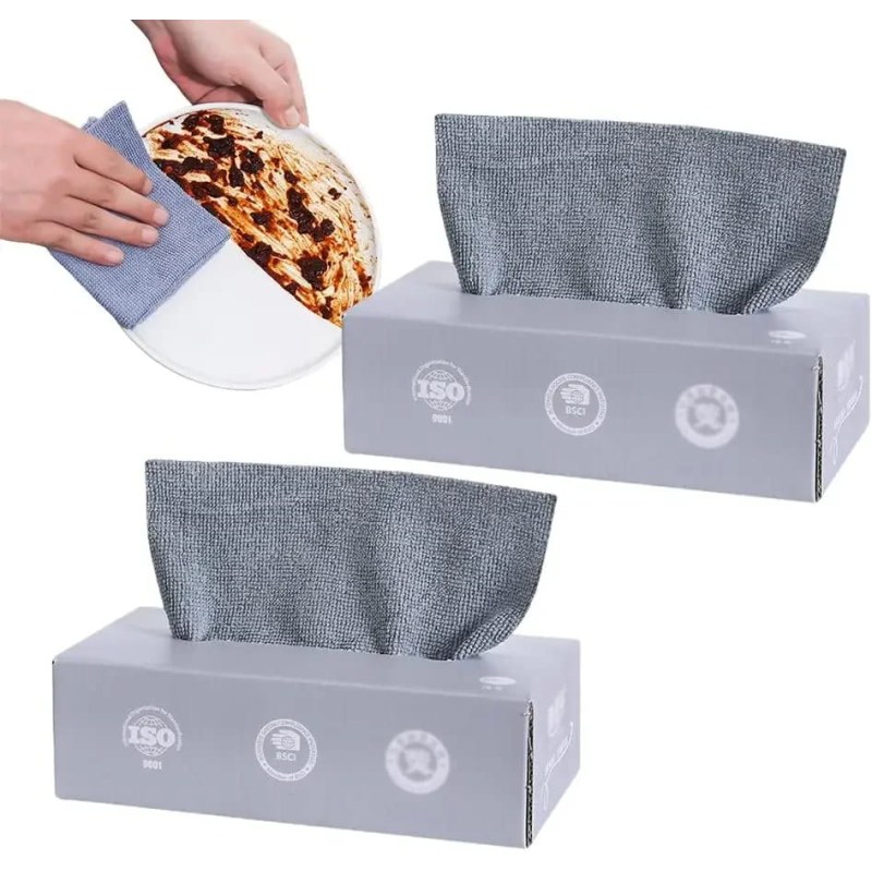 20PCS/Box Microfiber Cleaning Cloth Thickened Magic Wipe Home Kitchen Car Cleaning Reusable Rag - 000986