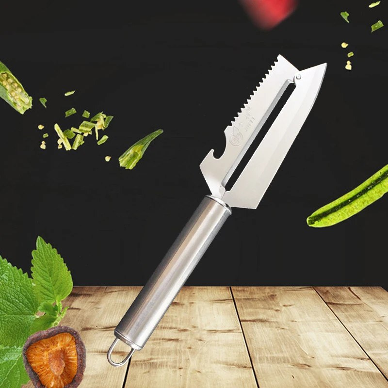 Multi-function Kitchen Knife, Stainless Steel, Fruit, Vegetable, Fishing Knife, Scale Peeler, Fashion-000903