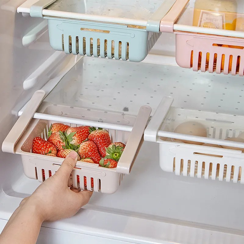  Refrigerator Egg Fruit Storage Box Drawer Baskets Fridge Organizer Shelf-000923