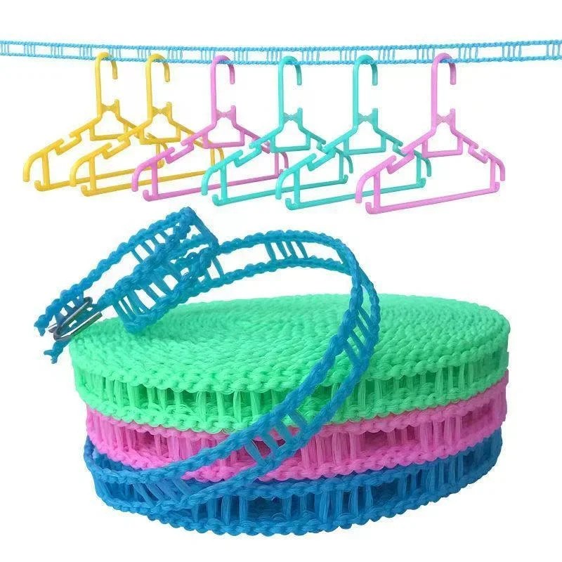  5M Portable Clotheslines Windproof Fence-Type Clothesline For Outdoor Indoor Home Travel Drying Rack Clothesline-000985