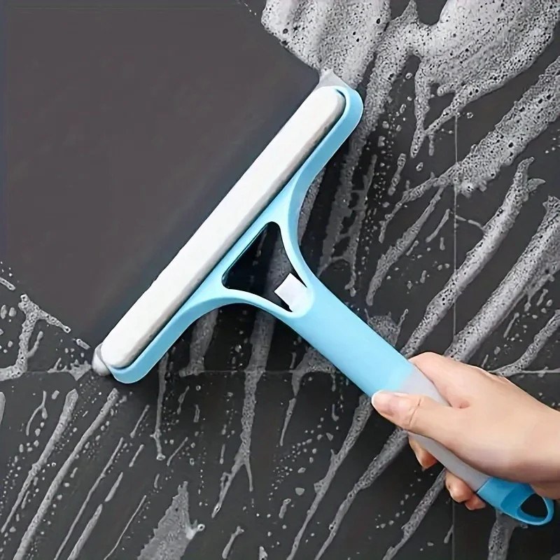 3-in-1 Silicone Shower Squeegee Wiper Hand-held Spray Window Mirror Glass Cleaning Tool-000907