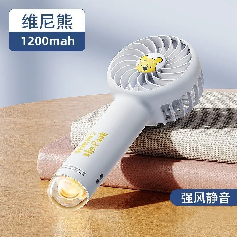  Disney Cute Mini Handheld Fan with led light, 1200mah Reachargeable battery ,portable indoor and outdoor use-000886