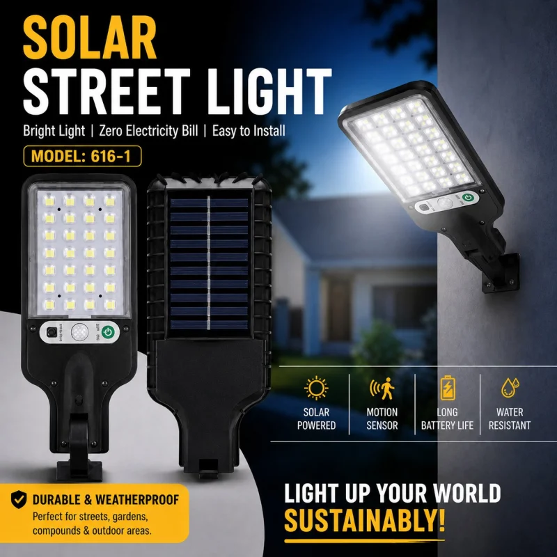 Solar Lighting Outdoor Garden Light Pathway Motion Sensor Light Home Integrated Wall Street Light- 000990