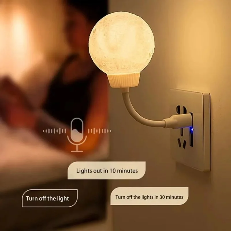 3 Lighting Modes Voice Control Smart Moon Lamp -000723