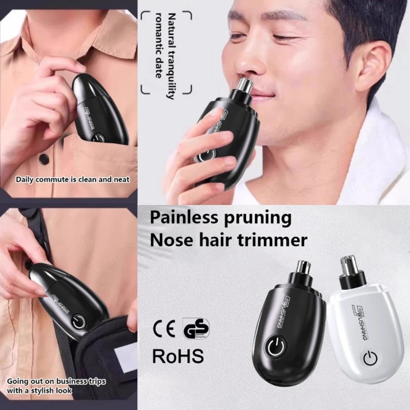  Portable Electric Nose & Ear Hair Trimmer Rechargeable & Painless Nose clipper for Men & Women -000736