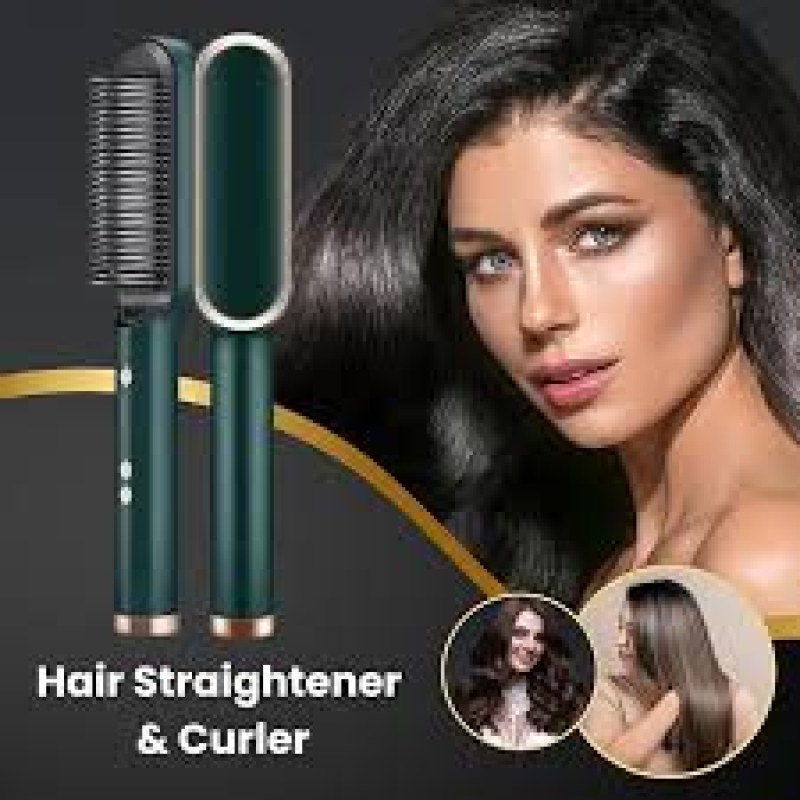  Profissional Hot Combs Anti-scalding Hair Straightener Brush Ceramic Hair Curler Heated Electric Smart Brush Hair Straightener-000767