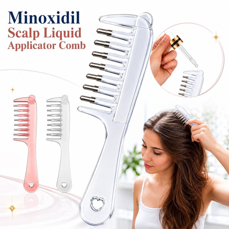 Portable Transparent Hair Root Comb Applicator | Scalp Massage Hair Oil & Serum Brush