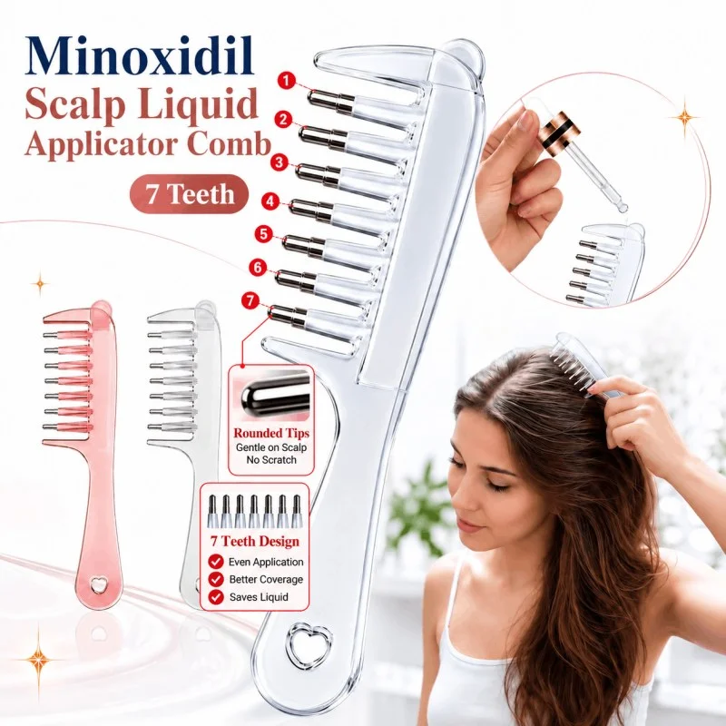7 Teeth Portable Transparent Hair Root Comb Applicator | Scalp Massage Hair Oil & Serum Brush - 000962Portable Transparent Hair Root Comb Applicator | Scalp Massage Hair Oil & Serum Brush - - 000962