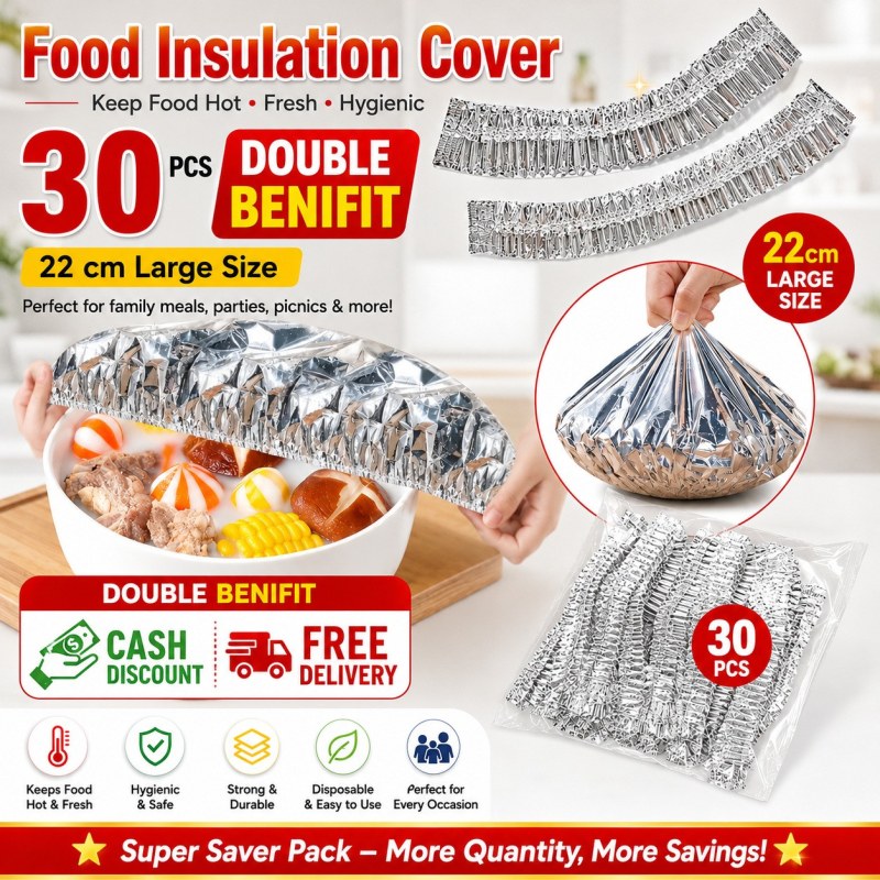30pcs Reusable Aluminum Foil Food Elastic Bowl Covers Fresh Keeping Food Containers Dish Covers-000925