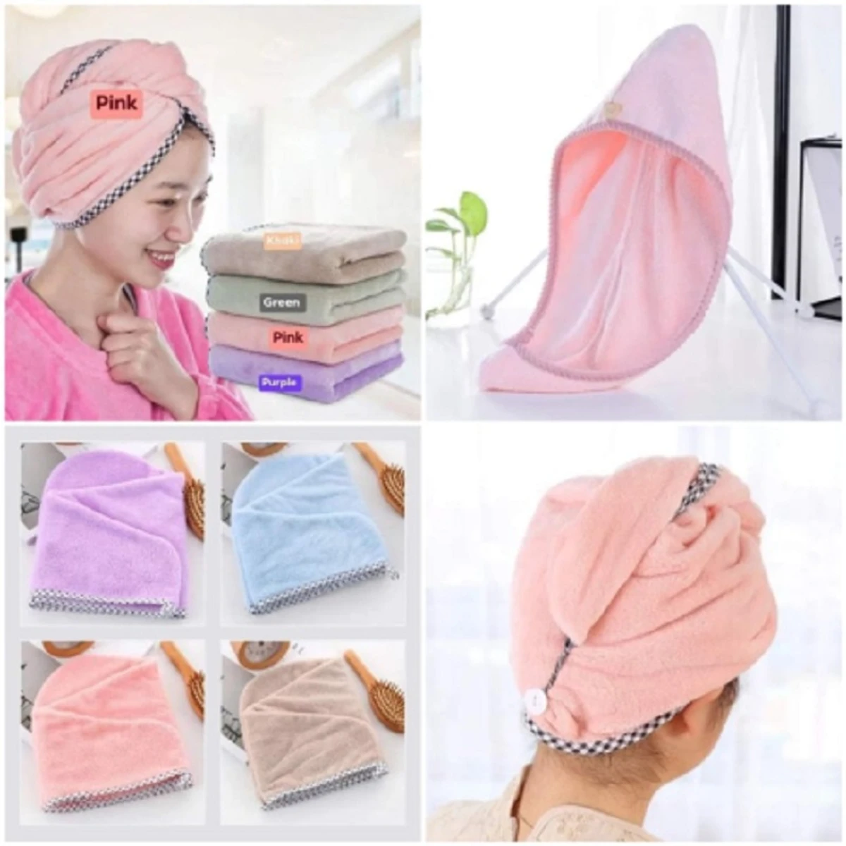 Fast Dry Hair Cap 1PC Microfiber Hair Fast Drying Dryer Towel Bath Wrap Hat
