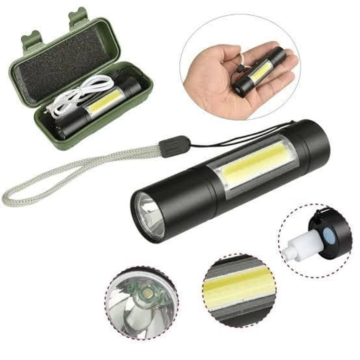 Geepas GP-007 Rechargeable Led Flashlight Torch Lamp