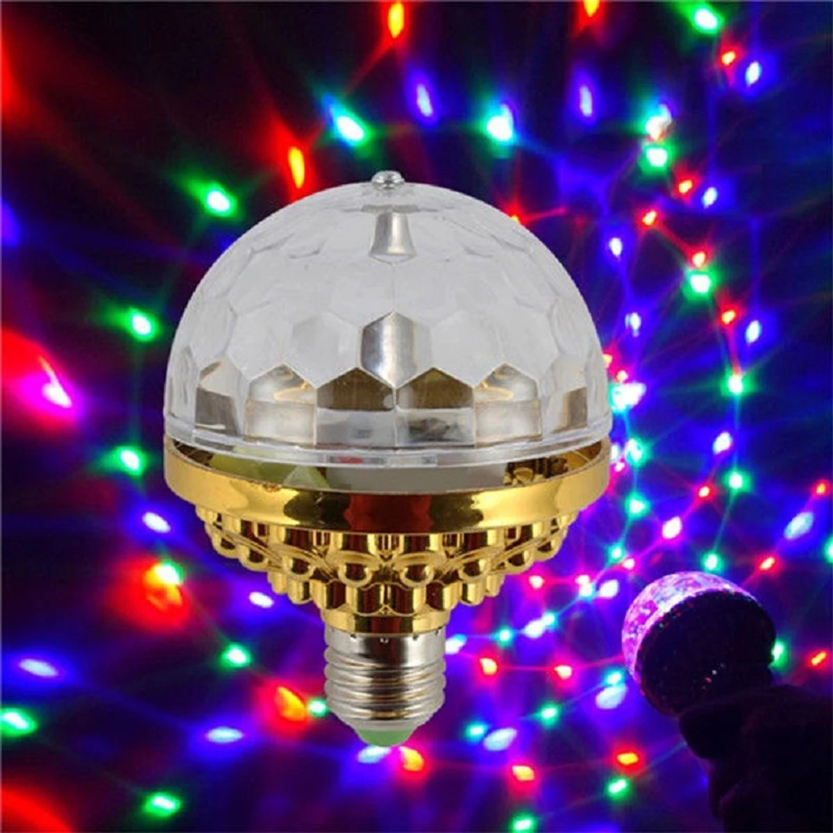 Rotating RGB Bulb Lamp Magic Ball Festival 6 LEDs 3 Colors Lighting Mini Stage Disco DJ Light E27