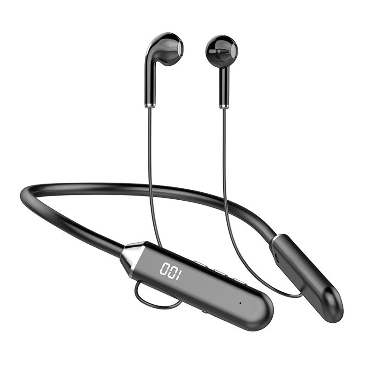 LED Display Wireless Neckband Bluetooth Headphones Outdoor Sports HIFI Earphones Waterproof Noise Cancelling Earbuds