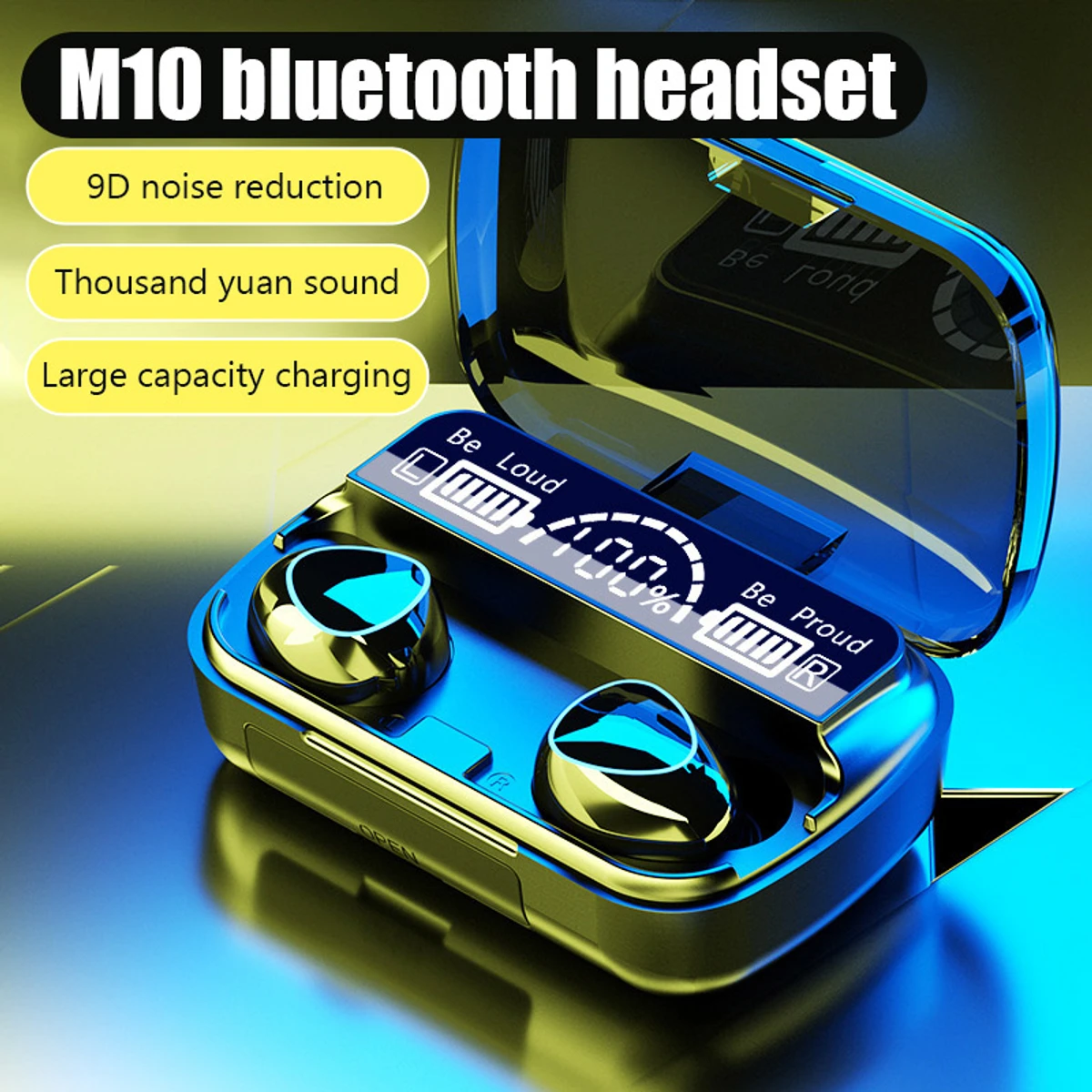 M10 TWS Wireless Earphones Touch Control Bluetooth 5.1  Wireless Headset Waterproof 9D Hifi Quality Earbuds