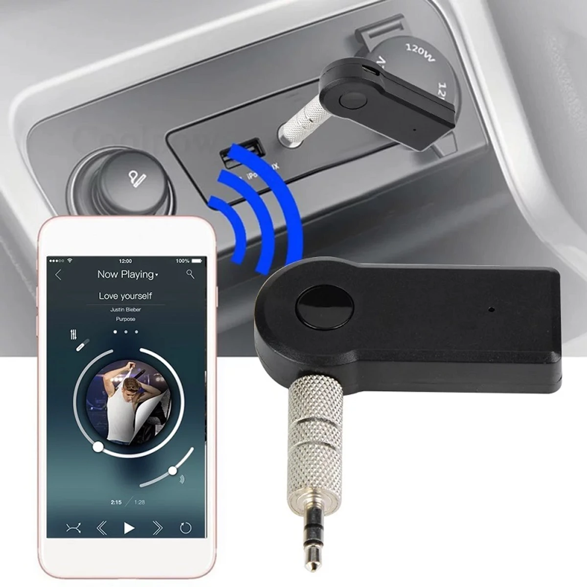 Mini 3.5mm Jack Bluetooth Music Audio Adapter Car Receiver