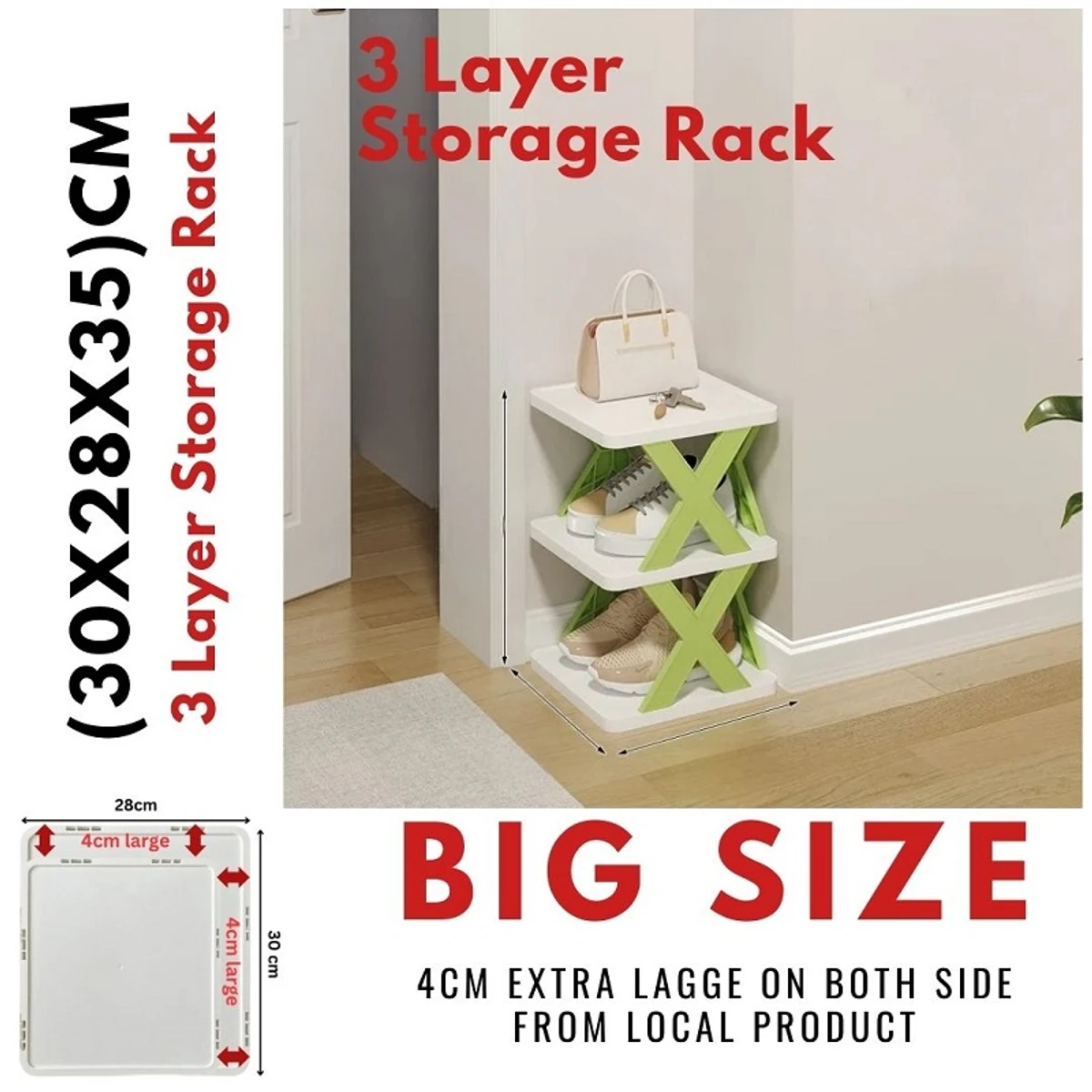 3 layer Multifunctional Shoe Organizer Rack