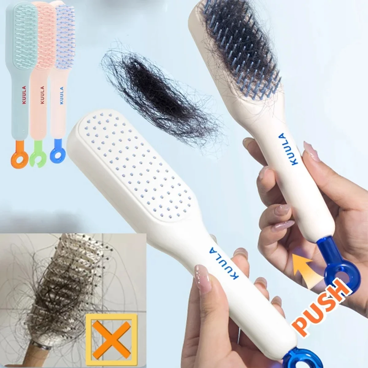 Massage Comb Antitangle Static Hair Comb Does Not Tangle and Clean Hair Quickly Massage Scalp Unknot Undo Hair Barber Brush