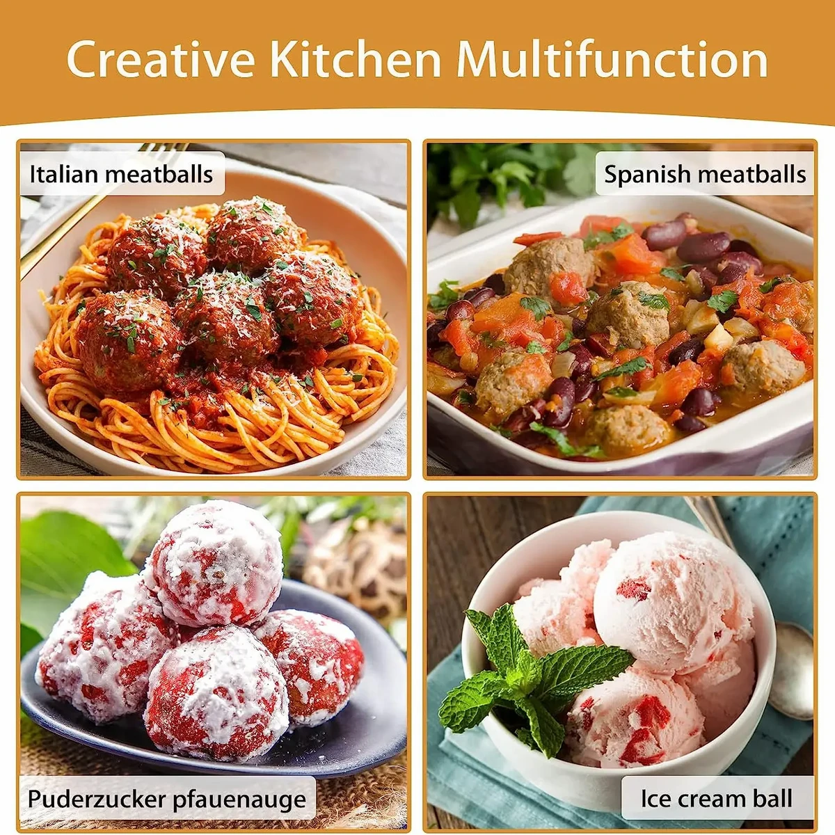 Creative Kitchen Meatball Mold Meat Ball Scoop with Cutting Spade Ball Maker, None-Stick Meatball Maker