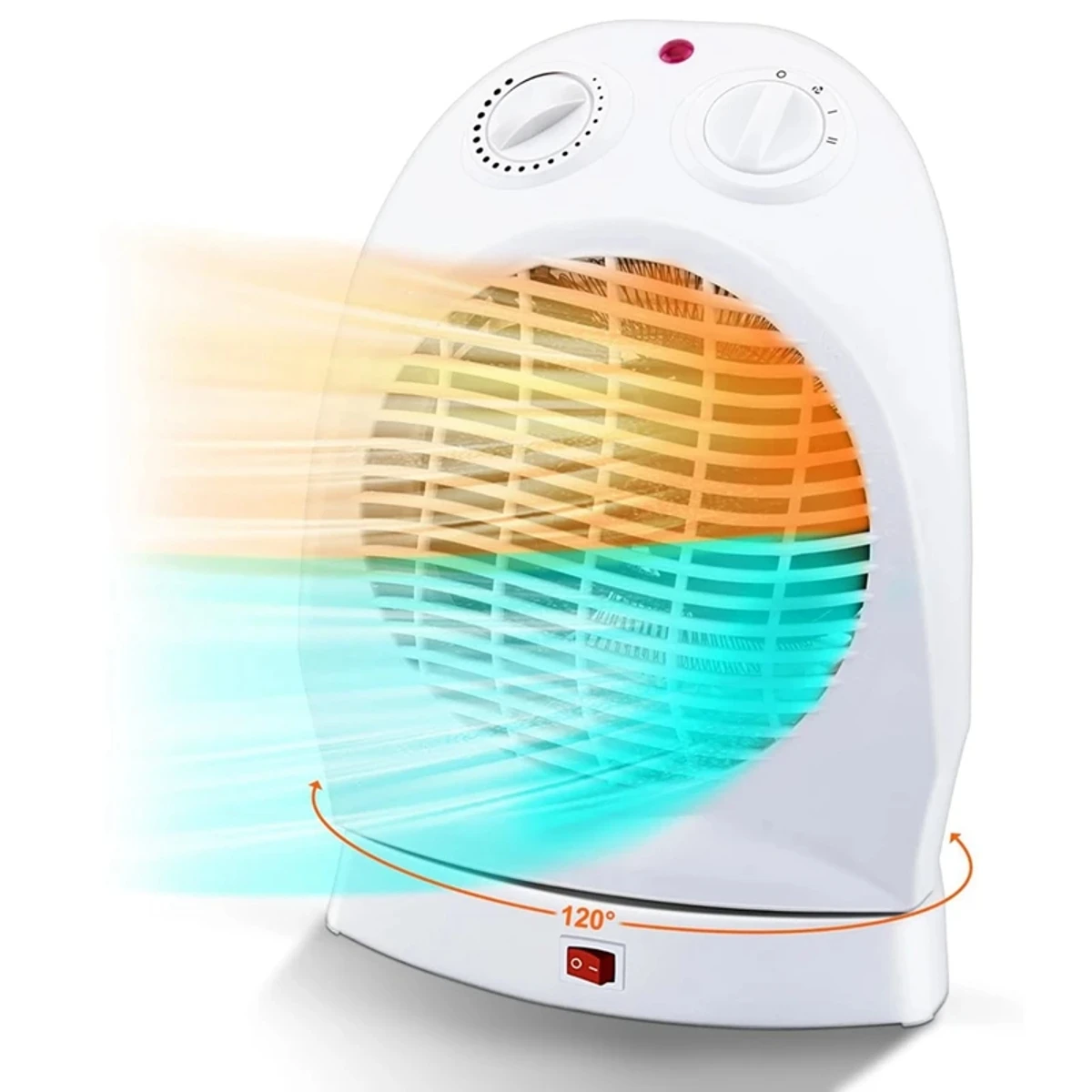 FH-188 120° Portable Fan Heater With 2 Heat Adjustable Thermostat