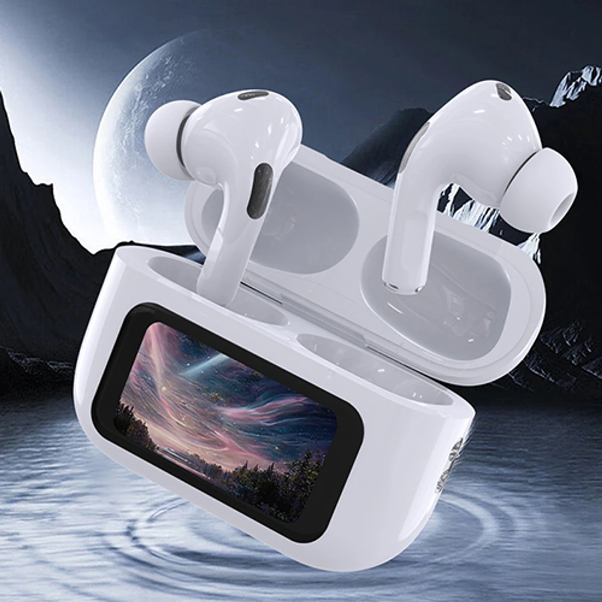 A9 Pro Earphone Touch Screen Wireless Bluetooth 5.4 Headphone ANC/ENC Noise Cancelling In Ear Earbuds With HD Mic Call Headset